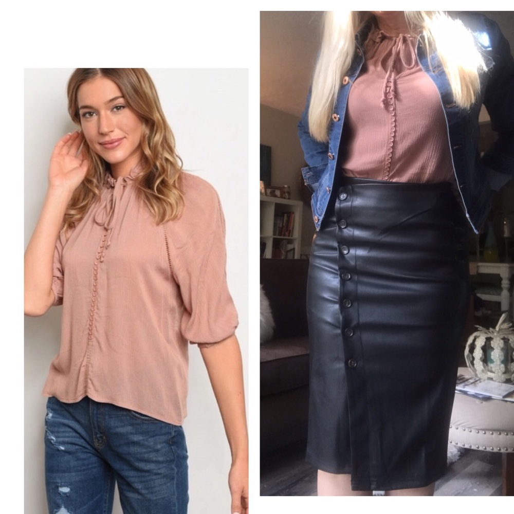 👛Dusty Pink Tie Top 🤩